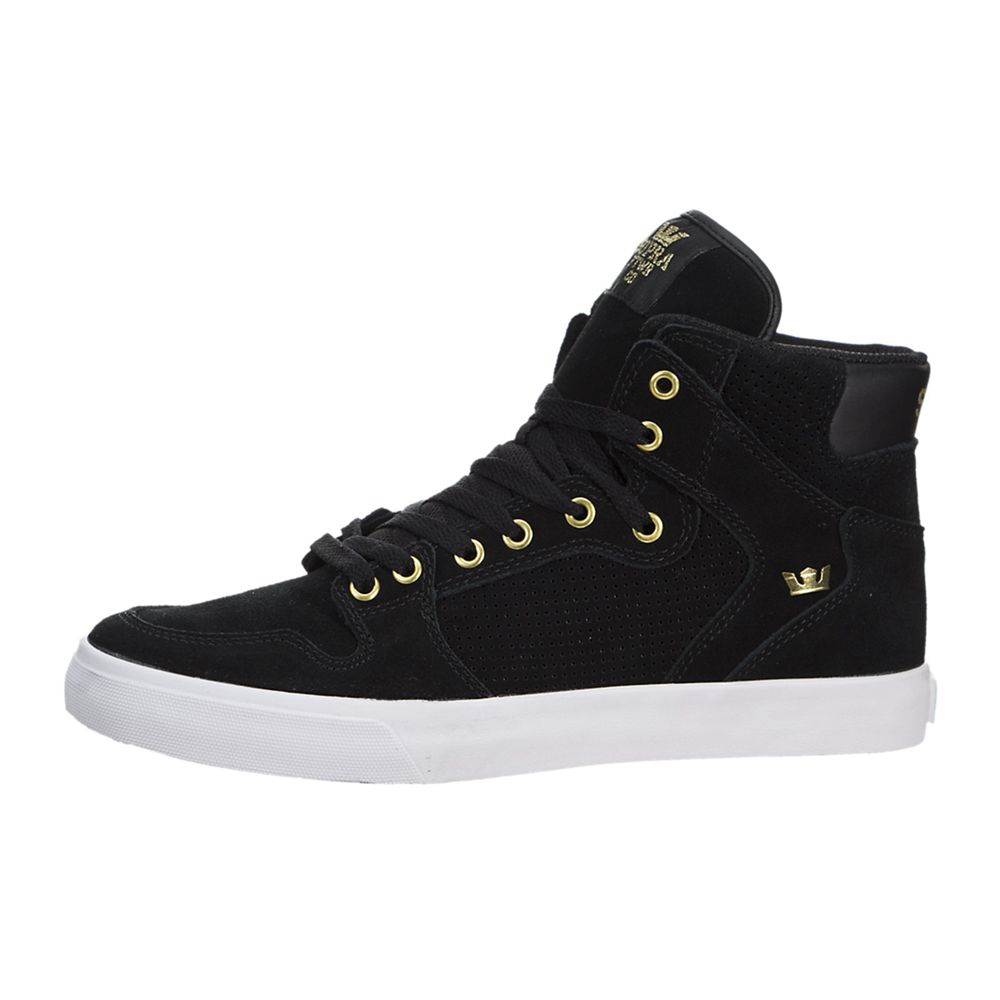 Baskets Montantes Supra Vaider Noir Black/Gold-White Homme | VSG-62975658